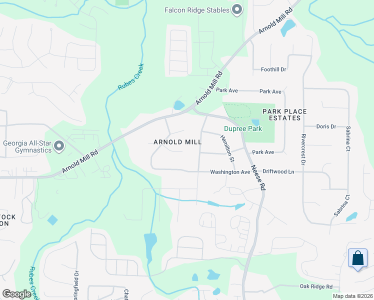 map of restaurants, bars, coffee shops, grocery stores, and more near 216 Potomac Court in Woodstock