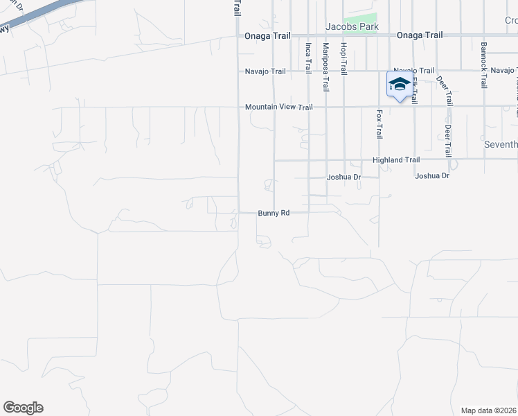 map of restaurants, bars, coffee shops, grocery stores, and more near 8200-8298 Eneva Lane in Yucca Valley