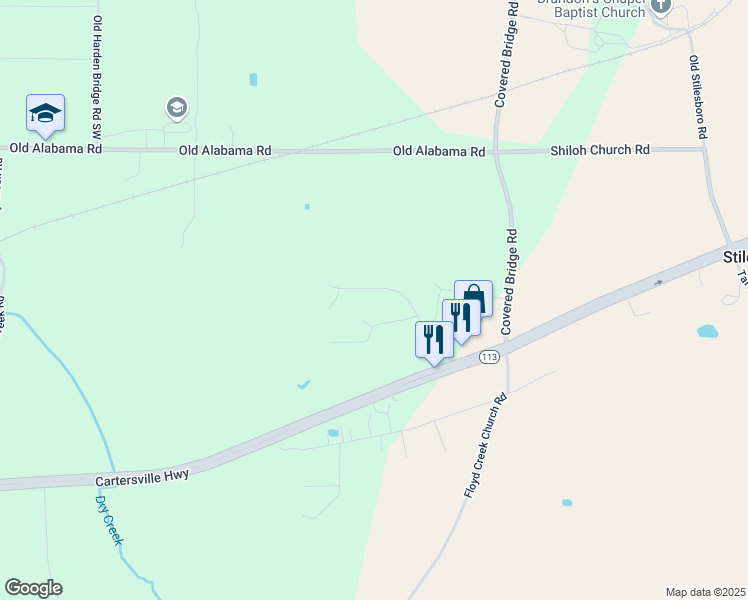 map of restaurants, bars, coffee shops, grocery stores, and more near 29 Winter Wood Trail in Taylorsville