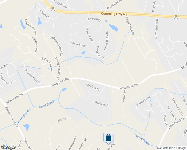 map of restaurants, bars, coffee shops, grocery stores, and more near 428 Whitehead Road in Sugar Hill