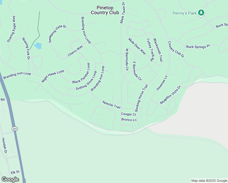map of restaurants, bars, coffee shops, grocery stores, and more near 3990 Mark Twain Drive in Navajo County