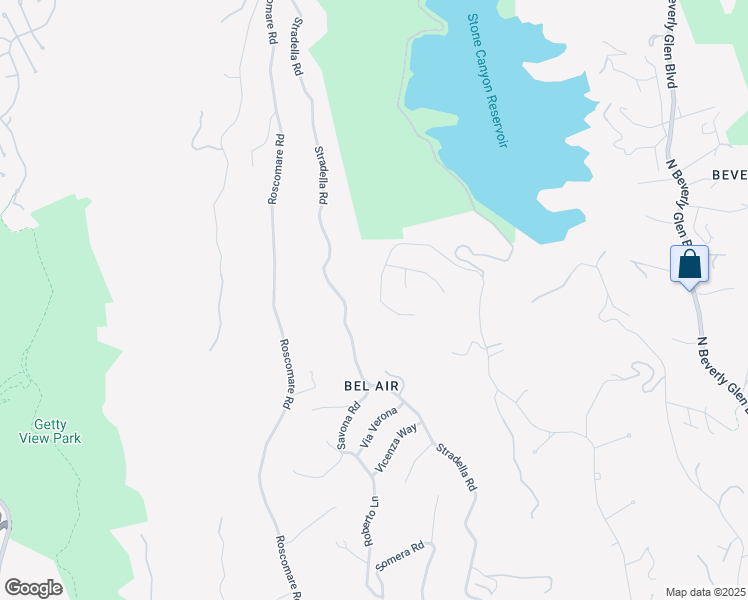 map of restaurants, bars, coffee shops, grocery stores, and more near 1726 Stone Canyon Road in Los Angeles