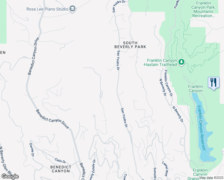 map of restaurants, bars, coffee shops, grocery stores, and more near 1739 San Ysidro Drive in Beverly Hills