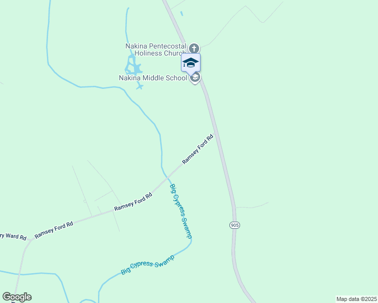 map of restaurants, bars, coffee shops, grocery stores, and more near 158 Ramsey Ford Road in Nakina