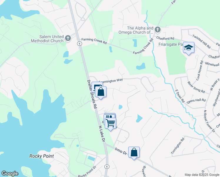 map of restaurants, bars, coffee shops, grocery stores, and more near 198 Garden Brooke Drive in Irmo