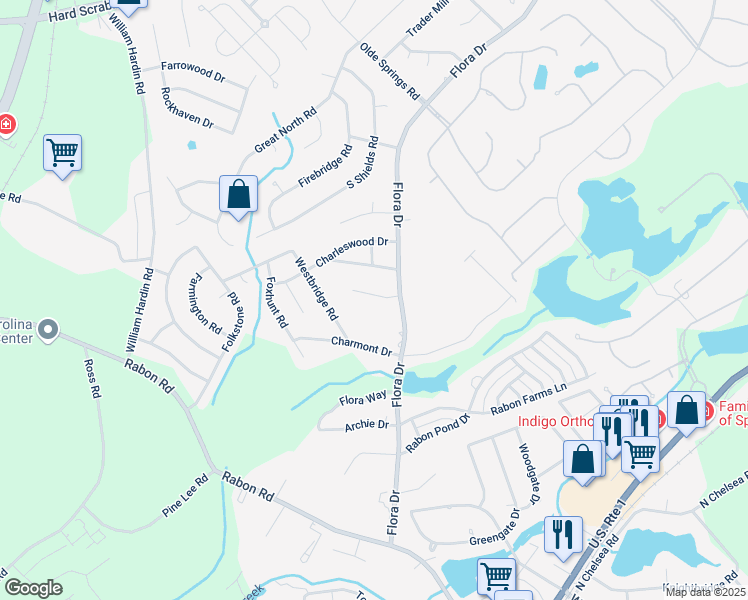 map of restaurants, bars, coffee shops, grocery stores, and more near 108 Chadwell Road in Columbia