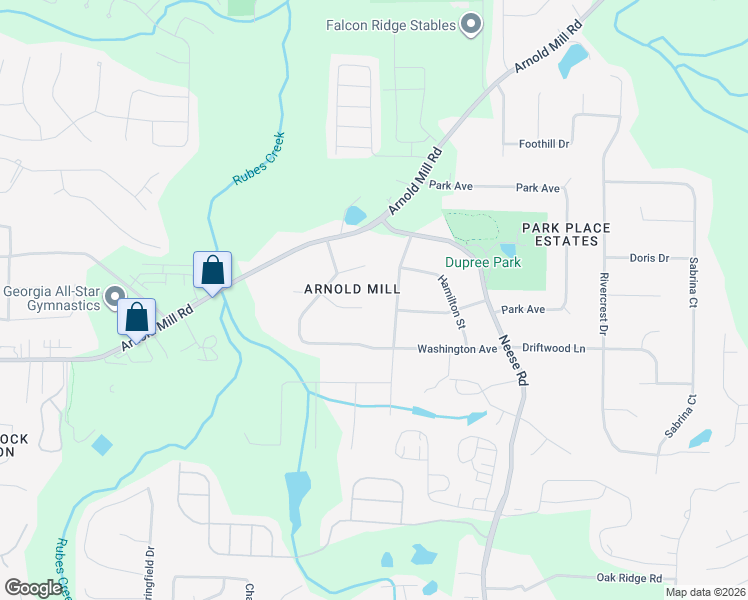 map of restaurants, bars, coffee shops, grocery stores, and more near 216 Potomac Court in Woodstock