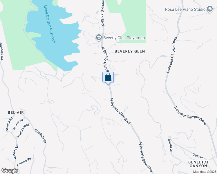 map of restaurants, bars, coffee shops, grocery stores, and more near 1793 North Beverly Glen Boulevard in Los Angeles