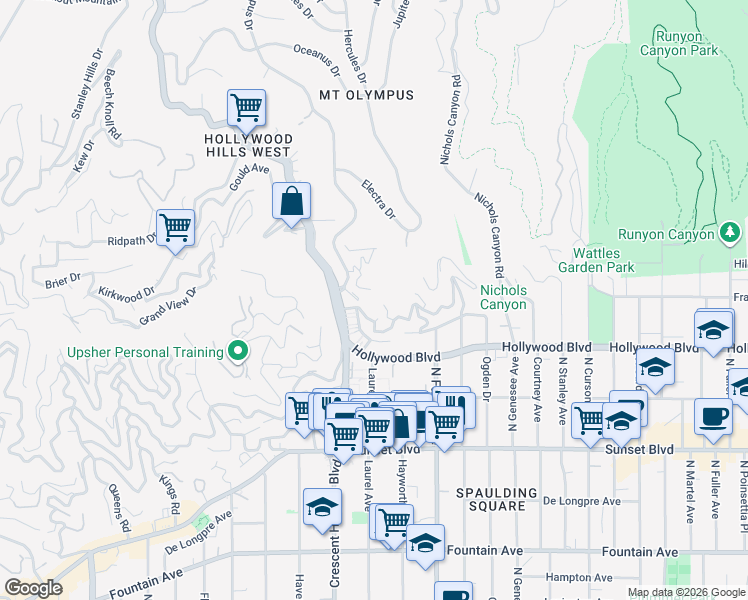 map of restaurants, bars, coffee shops, grocery stores, and more near 8027 Floral Avenue in Los Angeles