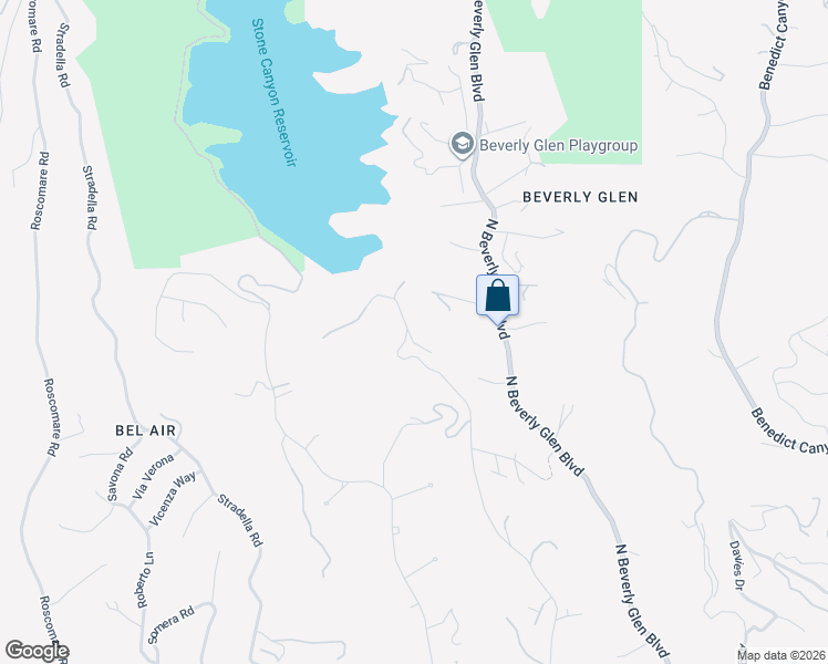 map of restaurants, bars, coffee shops, grocery stores, and more near 1852 Bel Air Road in Los Angeles