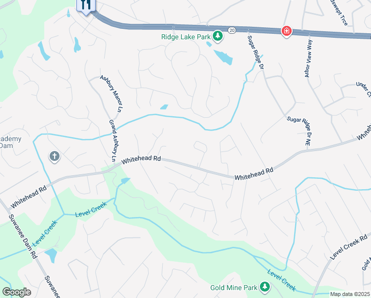 map of restaurants, bars, coffee shops, grocery stores, and more near 428 Whitehead Road in Sugar Hill