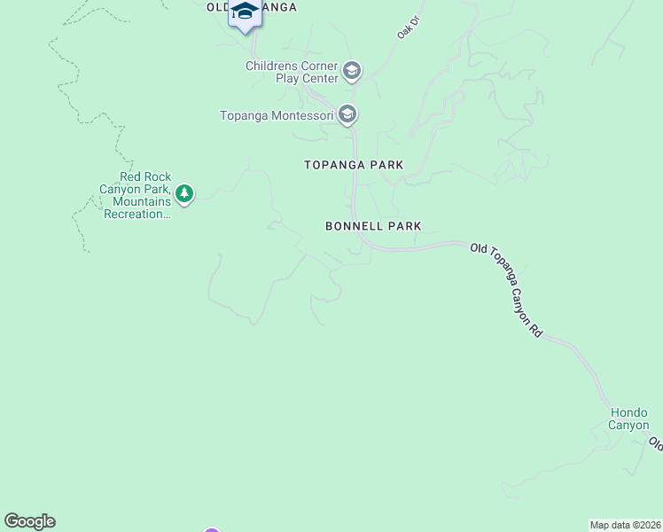 map of restaurants, bars, coffee shops, grocery stores, and more near 23200 Red Rock Road in Topanga