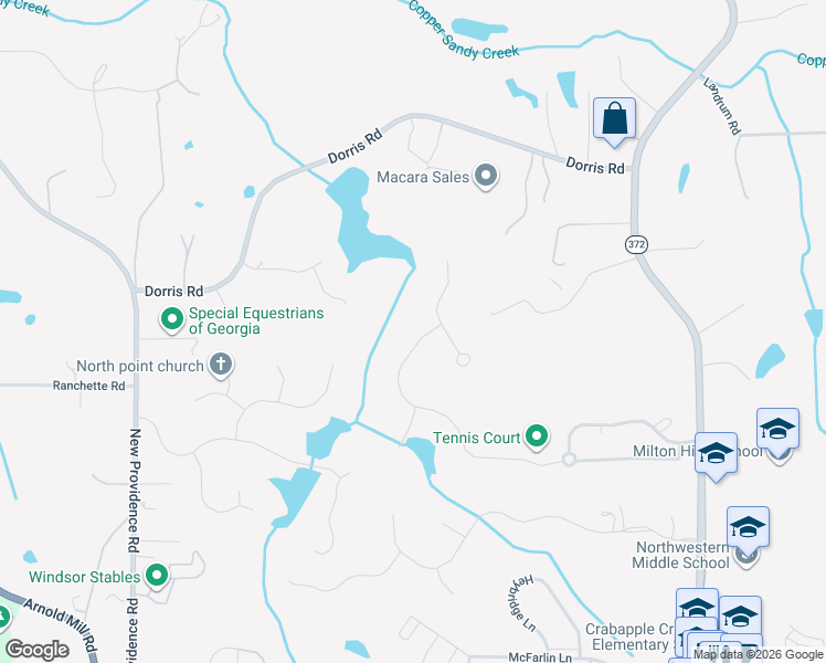 map of restaurants, bars, coffee shops, grocery stores, and more near 880 Owens Lake Road in Alpharetta
