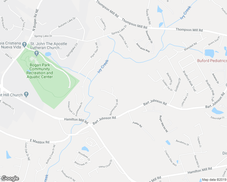 map of restaurants, bars, coffee shops, grocery stores, and more near 2915 Ashbyrn Court Northeast in Buford