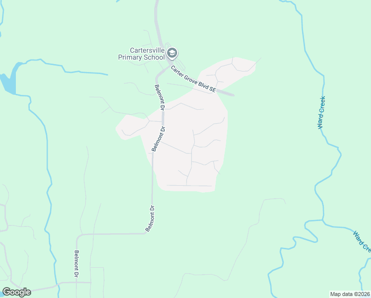 map of restaurants, bars, coffee shops, grocery stores, and more near 16 Autumn Wood Drive in Cartersville