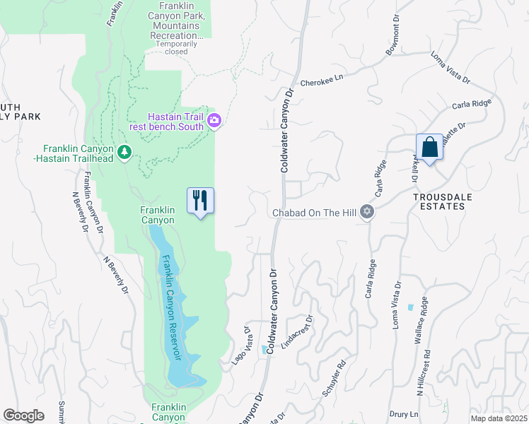 map of restaurants, bars, coffee shops, grocery stores, and more near 9614 Heather Road in Beverly Hills