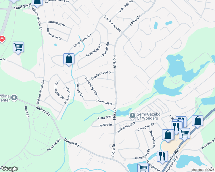 map of restaurants, bars, coffee shops, grocery stores, and more near 106 Winterberry Lane in Columbia