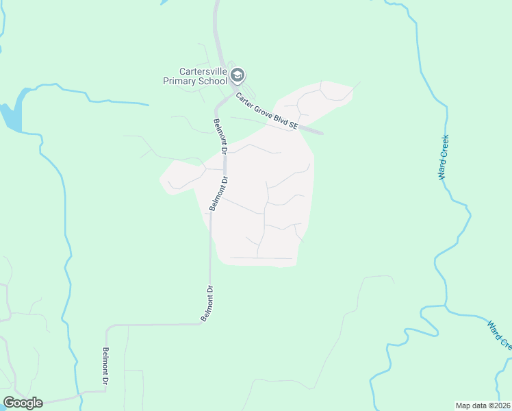 map of restaurants, bars, coffee shops, grocery stores, and more near 16 Autumn Wood Drive in Cartersville