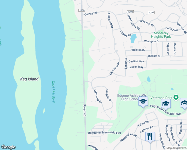 map of restaurants, bars, coffee shops, grocery stores, and more near 100 Travelers Court in Wilmington
