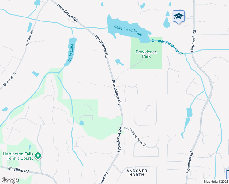 map of restaurants, bars, coffee shops, grocery stores, and more near 13230 Providence Road in Alpharetta