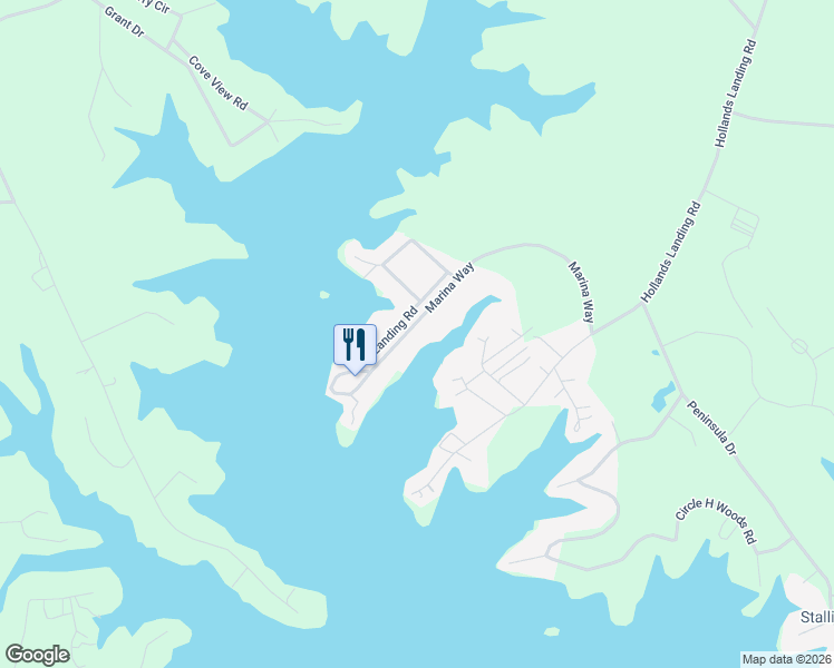 map of restaurants, bars, coffee shops, grocery stores, and more near 603 Marina Way in Prosperity