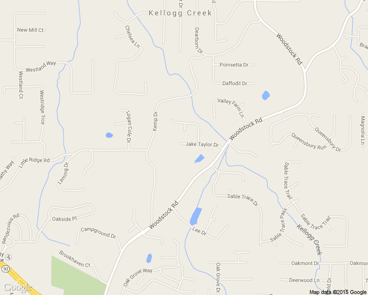 map of restaurants, bars, coffee shops, grocery stores, and more near 125 Jake Taylor Drive in Acworth