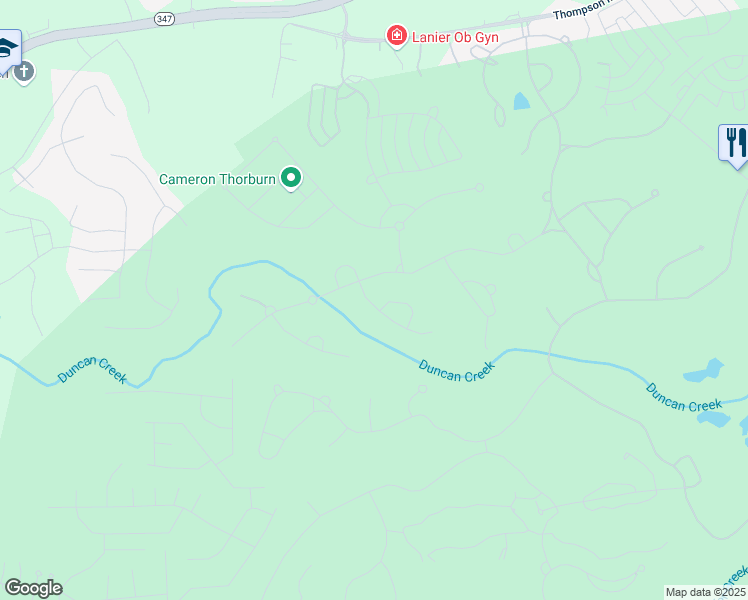 map of restaurants, bars, coffee shops, grocery stores, and more near 5844 Yoshino Cherry Lane Northeast in Braselton