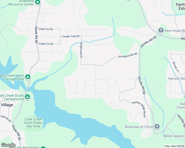 map of restaurants, bars, coffee shops, grocery stores, and more near 6231 Emerald Springs Drive Southeast in Acworth