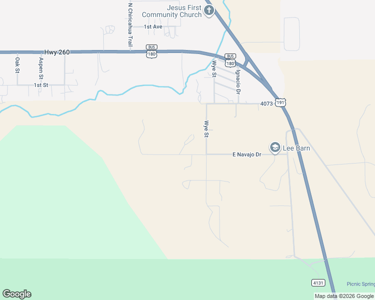map of restaurants, bars, coffee shops, grocery stores, and more near 1736-1742 East Hopi Drive in Springerville