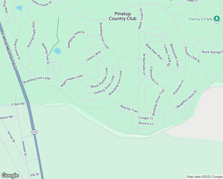map of restaurants, bars, coffee shops, grocery stores, and more near 5238 Branding Iron Loop in Pinetop Country Club