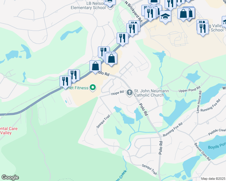 map of restaurants, bars, coffee shops, grocery stores, and more near 5 Heather Laurel Court in Columbia