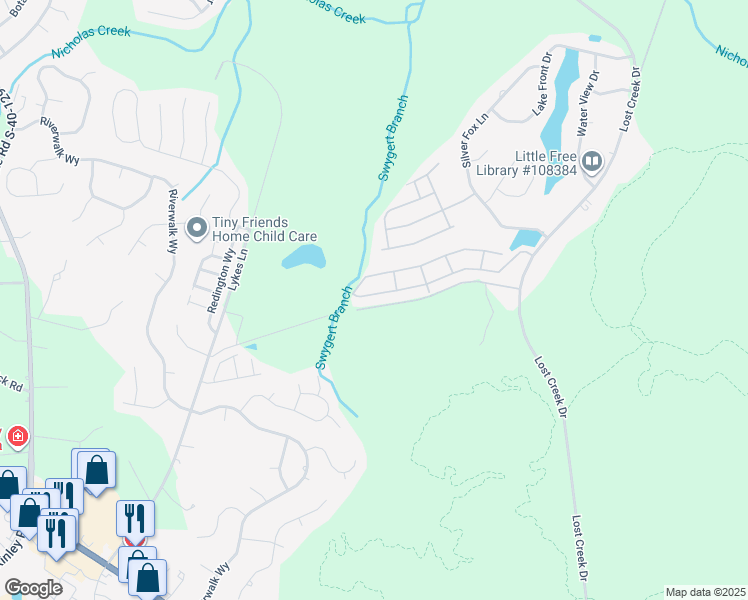 map of restaurants, bars, coffee shops, grocery stores, and more near 520 Patio Place in Columbia