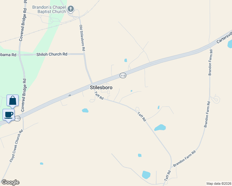 map of restaurants, bars, coffee shops, grocery stores, and more near 49 Taff Road in Taylorsville