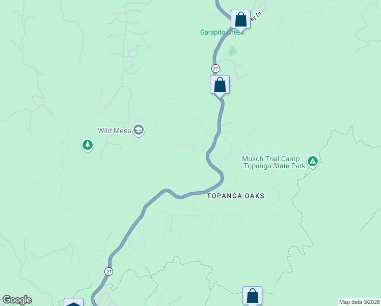 map of restaurants, bars, coffee shops, grocery stores, and more near 21086 Summit Road in Topanga
