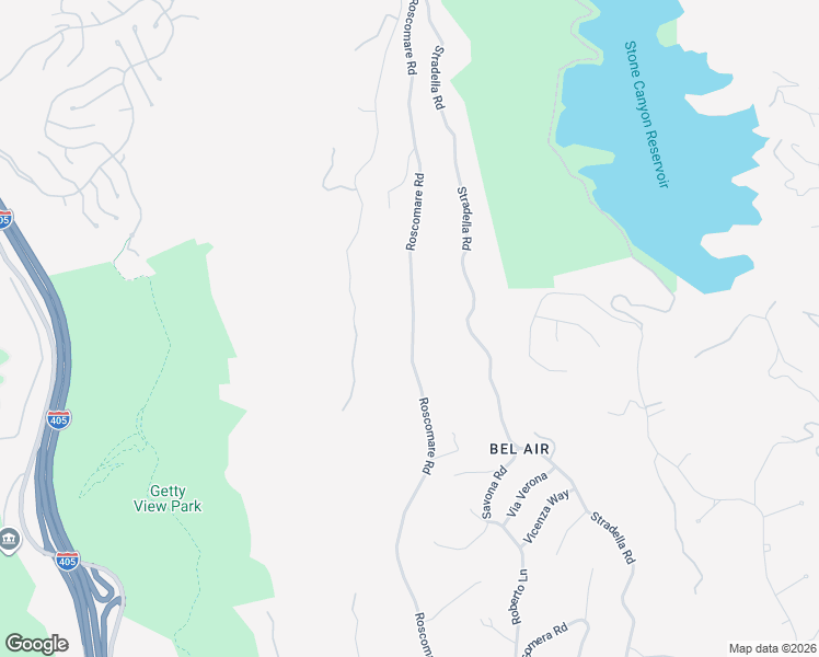 map of restaurants, bars, coffee shops, grocery stores, and more near 1861 Roscomare Road in Los Angeles