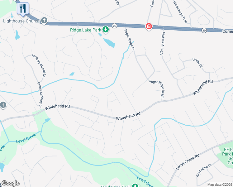 map of restaurants, bars, coffee shops, grocery stores, and more near 5478 Silver Springs Drive in Sugar Hill