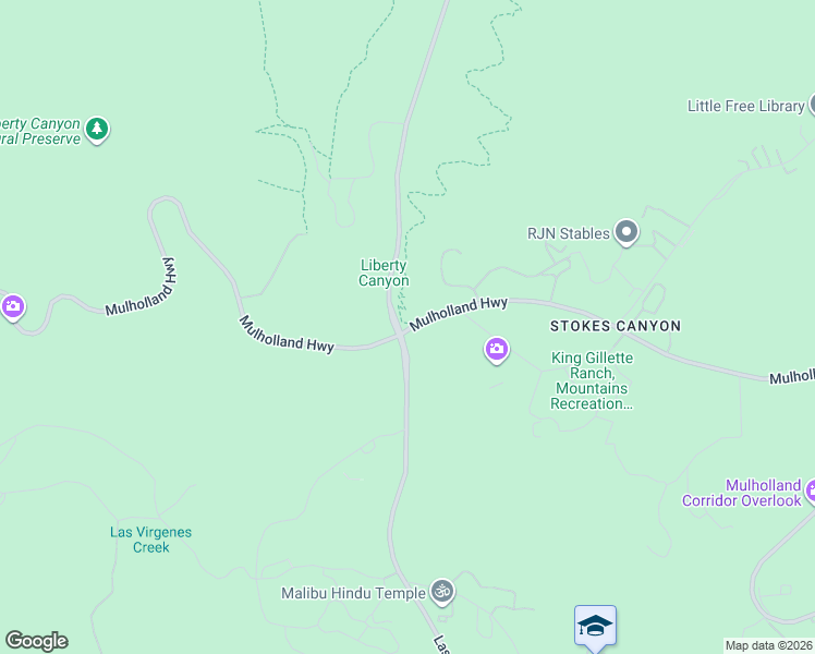 map of restaurants, bars, coffee shops, grocery stores, and more near 26876 Mulholland Highway in Calabasas