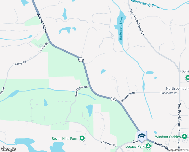 map of restaurants, bars, coffee shops, grocery stores, and more near 13235 Arnold Mill Road in Roswell