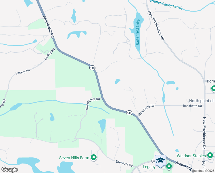 map of restaurants, bars, coffee shops, grocery stores, and more near 13235 Arnold Mill Road in Roswell