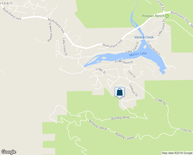 map of restaurants, bars, coffee shops, grocery stores, and more near 1855 Olivera Drive in Agoura Hills