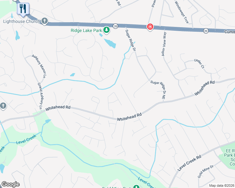 map of restaurants, bars, coffee shops, grocery stores, and more near 5478 Silver Springs Drive in Sugar Hill