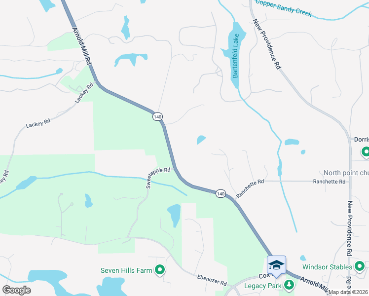 map of restaurants, bars, coffee shops, grocery stores, and more near 13235 Arnold Mill Road in Roswell