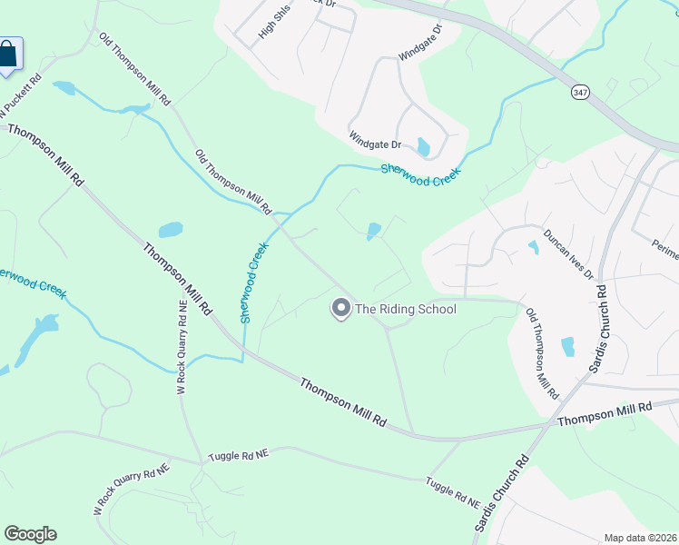 map of restaurants, bars, coffee shops, grocery stores, and more near 3103 Old Thompson Mill Road in Buford