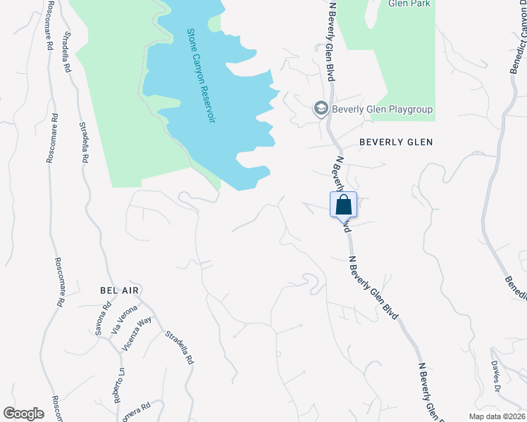 map of restaurants, bars, coffee shops, grocery stores, and more near 1922 Bel Air Road in Los Angeles