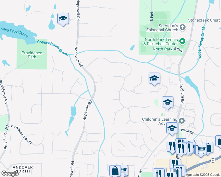 map of restaurants, bars, coffee shops, grocery stores, and more near 620 Elizabeth Oak Court in Alpharetta