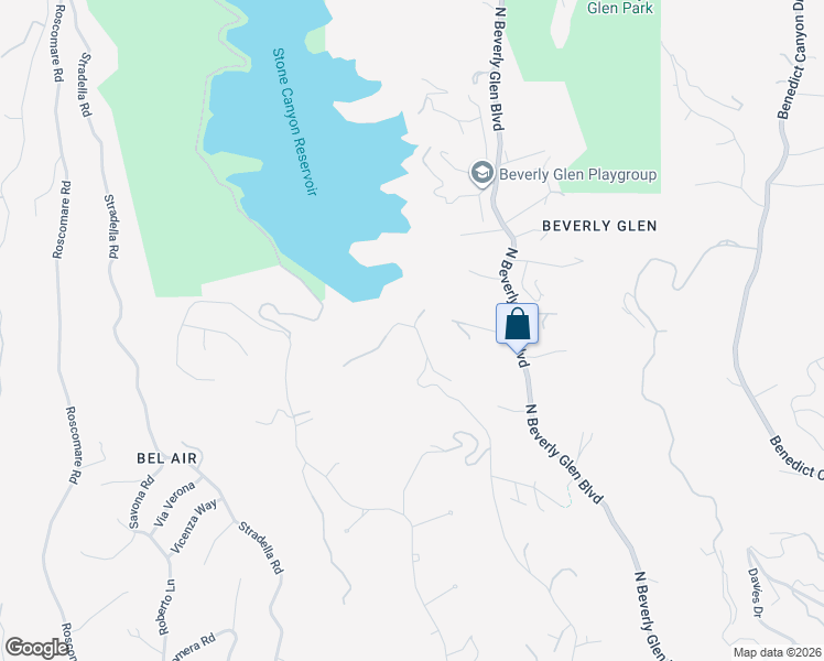map of restaurants, bars, coffee shops, grocery stores, and more near 1922 Bel Air Road in Los Angeles