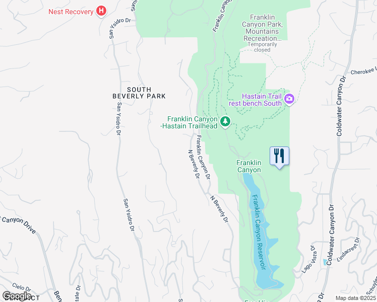 map of restaurants, bars, coffee shops, grocery stores, and more near 1839 North Beverly Drive in Beverly Hills