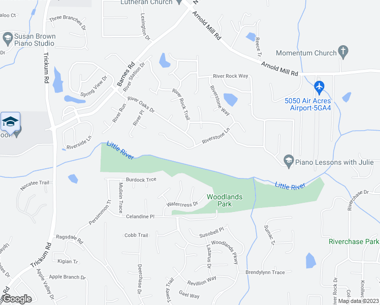 map of restaurants, bars, coffee shops, grocery stores, and more near 824 Riverstone Lane in Woodstock