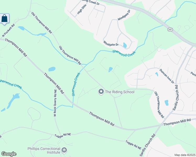 map of restaurants, bars, coffee shops, grocery stores, and more near 3111 Old Thompson Mill Road in Buford