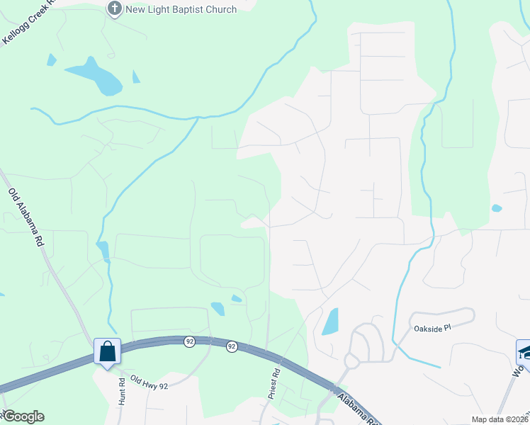 map of restaurants, bars, coffee shops, grocery stores, and more near 6251 James Dupree Lane in Acworth